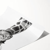Quirky Giraffe Bathroom Wall Art - Fun Black and White Decor