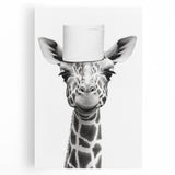 Quirky Giraffe Bathroom Wall Art - Fun Black and White Decor