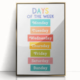 Days of the Week Learning Wall Art - Kids Educational Poster