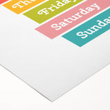 Days of the Week Learning Wall Art - Kids Educational Poster