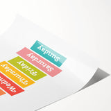 Days of the Week Learning Wall Art - Kids Educational Poster
