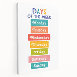 Days of the Week Learning Wall Art - Kids Educational Poster