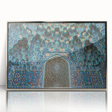 Acrylic print of a Moroccan landscape in art deco style, featuring muted earth tones, ideal for modern art wall decor.