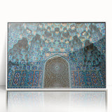 Large art print of a Moroccan landscape in muted earth tones on a framed acrylic, suitable for modern art wall decor.