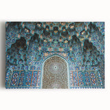 Black and white large art of a Moroccan scenery on stretched canvas, ideal for kitchen wall art.