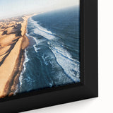 Extra large framed canvas of a textured, colorful African scenery in black, ideal for living room decor.