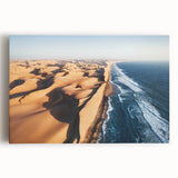 Black and white photograph of Namibian landscape on large stretched canvas, suitable for kitchen wall art.