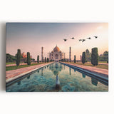 Black and white large art print of an Indian scenery on stretched canvas, ideal for kitchen wall art.