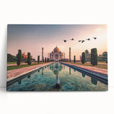 Black and white stretched canvas featuring a large, detailed illustration of an Indian cityscape, ideal for kitchen wall art.