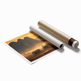 Extra large rolled print of a floral scene in Laos, featuring soft pastel colors.