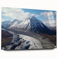 Acrylic glass print of a Yukon landscape in muted earth tones, suitable for bedroom or dining room decor.