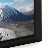 Black wall art featuring a textured, colorful Yukon scenery on extra large framed canvas, suitable for living room decor.
