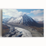 Black and white photo of Yukon scenery on stretched canvas, ideal for kitchen wall art.