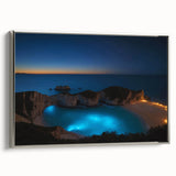 Framed canvas depicting a vintage-style Puerto Rican landscape in muted earth tones, ideal for bedroom wall art.