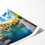 Extra large rolled print featuring line art flowers in muted earth tones, ideal for large living room wall art.