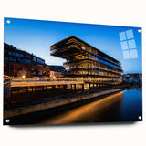 Acrylic print of a European scenery with muted earth tones, ideal for dining room decor.