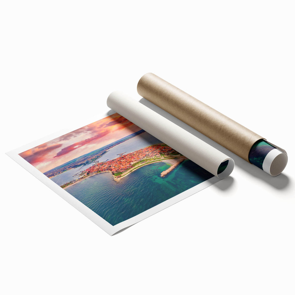 Extra large rolled print featuring a floral art scene set in Europe, Bulgaria, with muted earth tones.