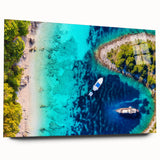 Acrylic print of a Croatian landscape in muted earth tones, ideal for bedroom or dining room art.