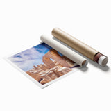 Extra large rolled print depicting vibrant floral art in shades of pink and green, ideal for classy bathroom wall art.