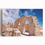 Black and white photograph of a European cityscape on stretched canvas, ideal for kitchen wall art.