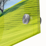 Large abstract wall art of a Czech Republic scenery in muted earth tones on acrylic glass, suitable for dining room decor.