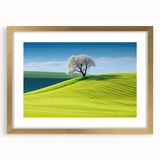 Abstract art print of a Czech Republic landscape in muted earth tones on a framed canvas, suitable for dining room decor.