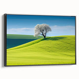 Black and white framed canvas of Czech Republic landscape, ideal for bedroom wall decor.