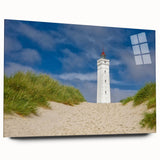 Large abstract art print of a European scenery in Denmark on acrylic glass, ideal for bedroom or dining room decor.