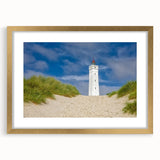 Abstract art print of a European scenery in Denmark, using muted earth tones on a framed canvas.