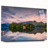 Acrylic print of a large abstract rendition of Cumbria's landscape in muted earth tones.