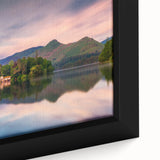 Extra large framed canvas depicting a textured black wall art scene of Cumbria, England, with vibrant colorful accents.