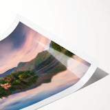 Extra large wall art featuring line art flowers in muted earth tones on a rolled canvas.