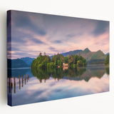 Large canvas print of the Cumbria landscape in England, featuring muted green and blue tones, ideal for kitchen wall art.