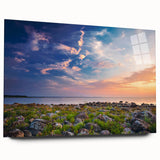 Large abstract wall art of a European scenery in Estonia, printed on acrylic glass, suited for bedroom or dining room decor.