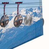 Mid-century modernist large abstract art print of the French Alps in muted earth tones on acrylic glass.