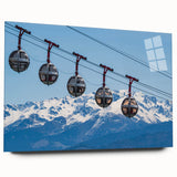 Acrylic print of the French Alps in muted earth tones, suitable for bedroom or dining room decor.