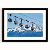 Colorful abstract art print of the French Alps in vibrant hues on a textured, extra large canvas.