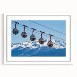 Textured art print of French Alps in abstract style with muted earth tones on a framed canvas, ideal for bedroom art.