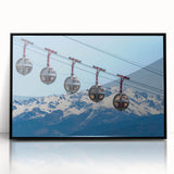 Large abstract wall art depicting the French Alps in muted earth tones on a framed acrylic.