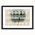 Extra large abstract art print featuring a colorful Parisian scenery in textured style, ideal for living room decor.