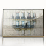 Art deco poster of Paris scenery in gold frame, acrylic print, ideal for modern art wall decor.