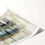 Extra large wall art featuring line art flowers in soft gray tones on a rolled print, suitable for large living room spaces.