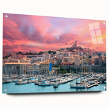 Acrylic print of a Provence landscape in muted earth tones, ideal for dining room decor.