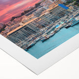 Art deco poster of a Provencal landscape on rolled canvas, featuring muted earth tones, ideal for dining room wall art.