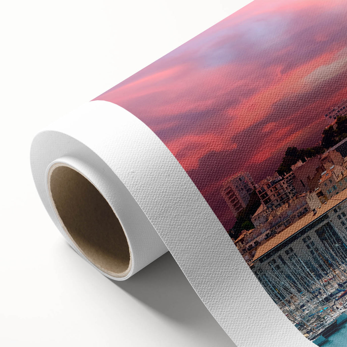 Art Deco poster of Provence scenery in pastel shades on rolled canvas, ideal for nursery wall art.