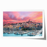 Extra large rolled print of Provence scenery with vibrant floral elements, ideal for art wall dining room.