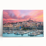 Black and white large art print of Provence scenery on stretched canvas, ideal for kitchen wall art.