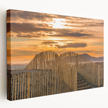 Large canvas print of a serene South France landscape in soft, natural colors, ideal for kitchen wall art.