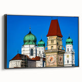 Black and white landscape art painting of Bavarian scenery on framed canvas, ideal for bedroom wall decor.