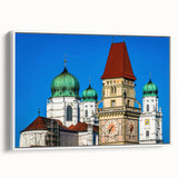 Vintage poster art of a Bavarian landscape on a framed canvas, featuring colorful art in extra large size.